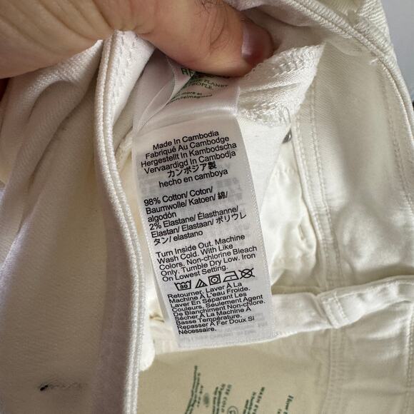 J.Crew Slim Wide Leg Jeans WMNS 27 Tall White Denim Stacked Buttons Semi Stretch - Picture 7 of 8